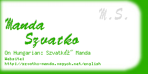 manda szvatko business card
